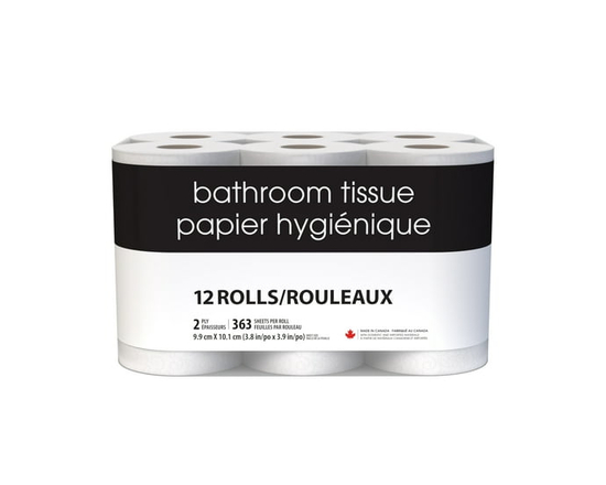 Black & White, 12 Triple Roll, 363 Sheets 2-Ply Bathroom Tissue