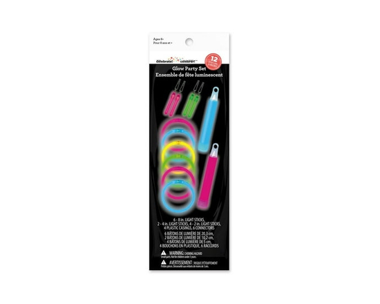 Way To Celebrate! Multicolor Glow Party Set, 12 Pieces