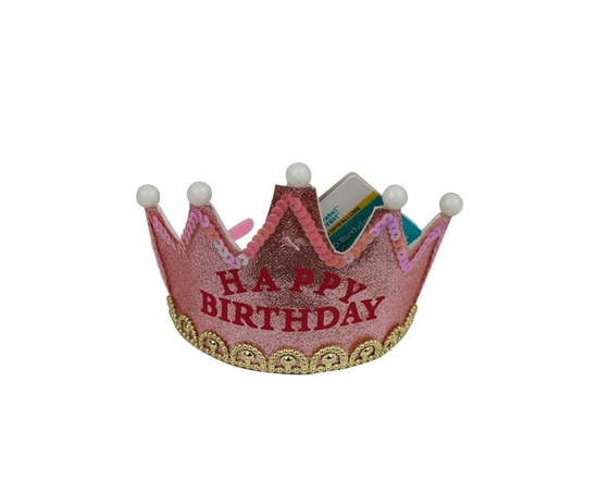 Glittery Pink Happy Birthday Light up Tiara Crown, Felt, Way to Celebrate Novelty Dress-up