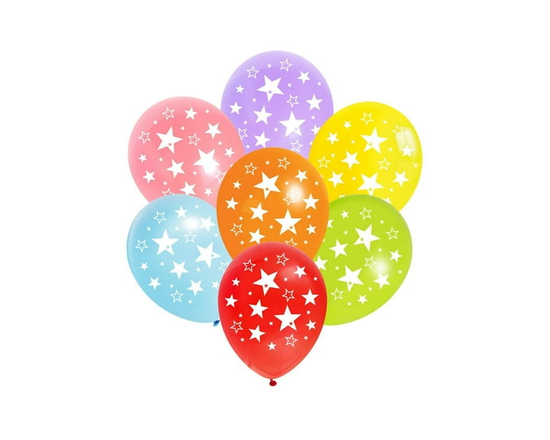Way to Celebrate! 8 ballons en latex étoiles de 30 cm - Multicolores