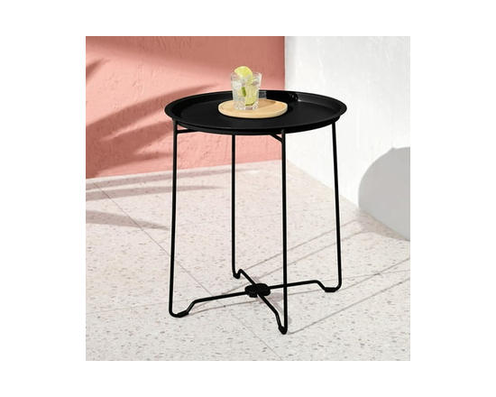 Mainstays Patio Tray Top Side Table (Meteorite)