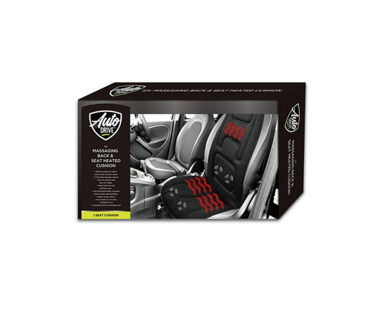 AutoDrive 12V Heated Seat Massage Cushion - O/S