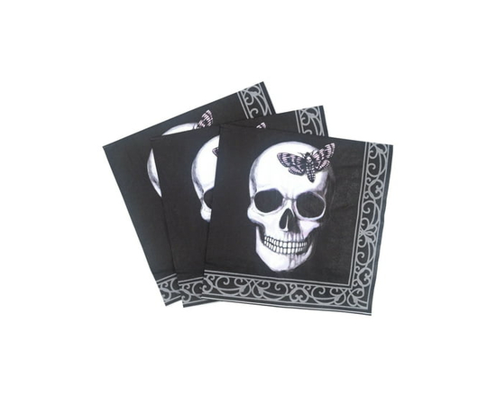 18ct paper napkin - skull