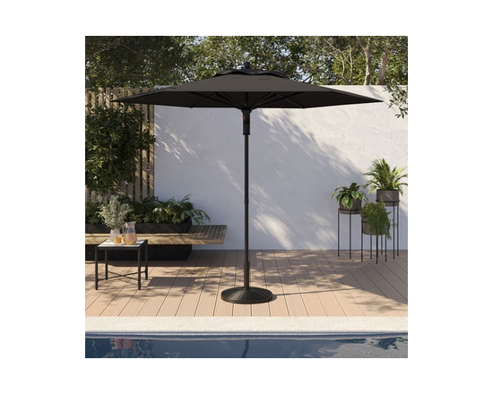 HOMETRENDS 7.5 ft. Round Push-Up Market Patio Umbrella, White