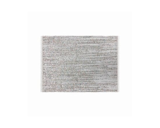 HOMETRENDS 8 ft. x 10 ft. Green and Tan Flatweave Outdoor Rug, Lush Leaves - 5'2" x 6'7"