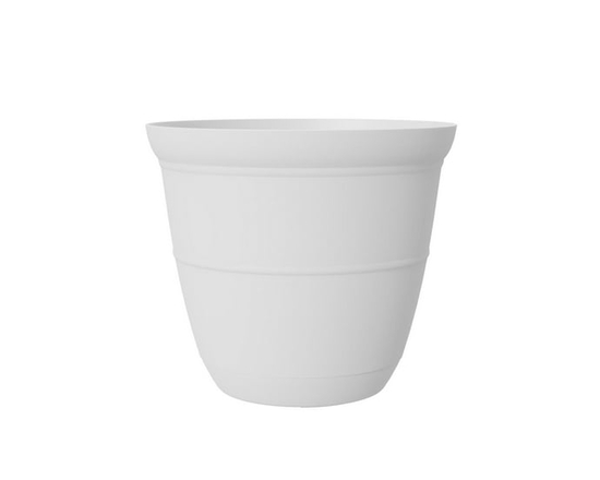 Mainstays Basic Bell Planter 20 inch Grey, Classic Design with Attached Tray Durable Weather Resistant Matte Finish - 6 inch (White)