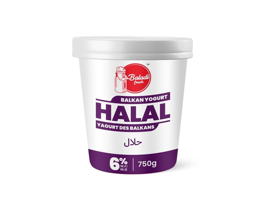Baladi Fresh Halal Yogurt Balkan Style - 750GM
