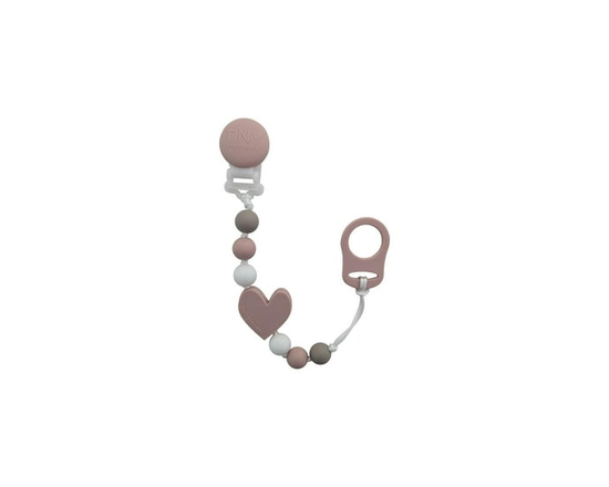 Tiny Teethers Statement Strand Pacifier Clip for infants – Heart – Style and Comfort Combined