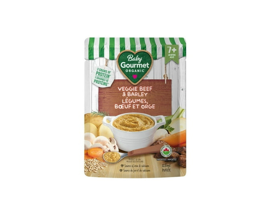 Baby Gourmet Repas Biologique Bœuf & Orge aux Légumes - Différentes Tailles