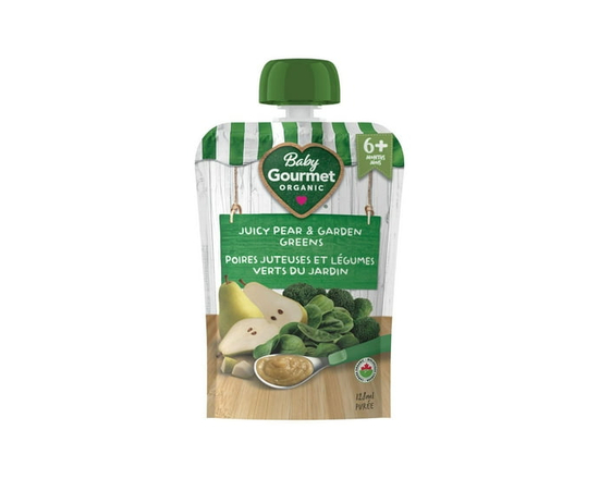 Baby Gourmet Purée Biologique Poire Juteuse & Verdures du Jardin - Différentes Tailles