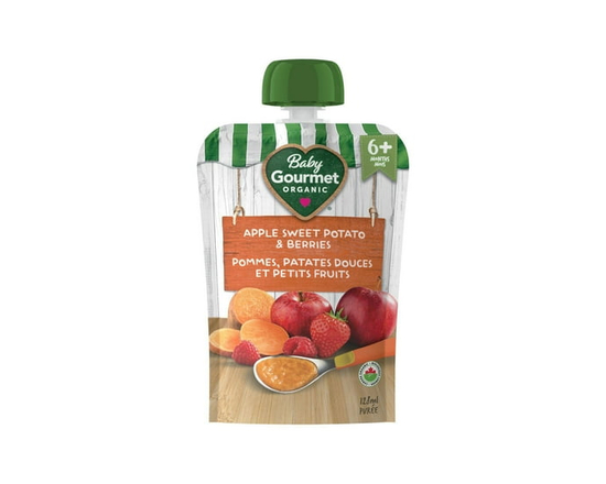 Baby Gourmet Organic Puree Apple Sweet Potato & Berries - 128 mL