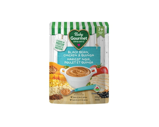 Baby Gourmet Repas Biologique Haricots Noirs Poulet & Quinoa - Différentes Tailles