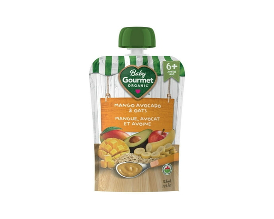 Baby Gourmet Organic Puree Mango Avocado & Oats - Various Sizes