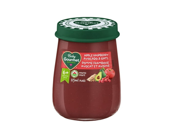 Baby Gourmet Organic Baby Food Jar Apple Raspberry Avocado & Oats - 113 mL