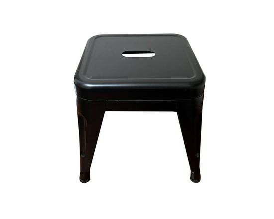 Homeworks 12" Black Metal Stool – Backless, 1-Pack, Indoor/Outdoor Use (Black)