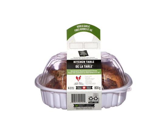 Poulet rôti assaisonné Mon marché fraîcheur aux fines herbes et à l'ail