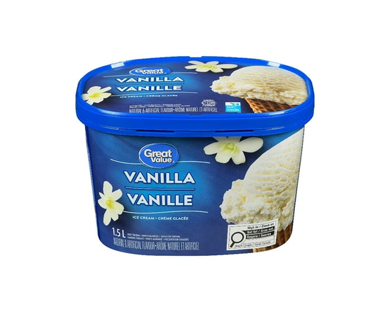 Great Value Vanilla Ice Cream in a Container - 1.5 L