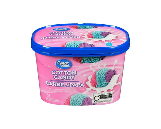 Great Value Cotton Candy Ice Cream in a Tub - 1.5 L