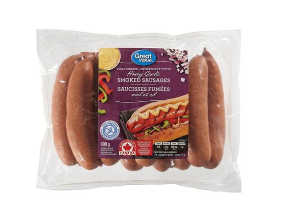 Great Value Honey Garlic Smoked Sausages 900g