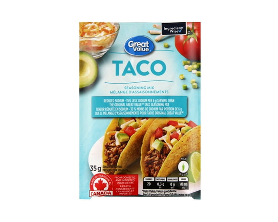 Great Value Low Sodium Mild Taco Seasoning Mix - 35 g