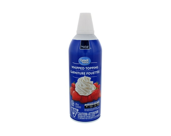 Garniture fouettée en boîte réfrigérée de Great Value - 225 g