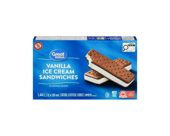 Great Value Vanilla Ice Cream Sandwiches in a Box - 120 mL