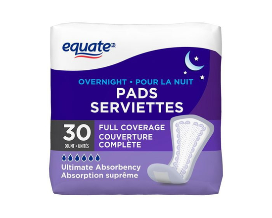 Equate Full Coverage Overnight Pads - Long