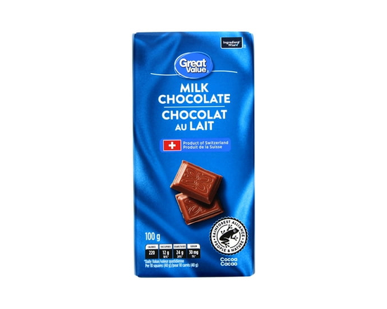 Great Value Milk Chocolate Bar - 100 g