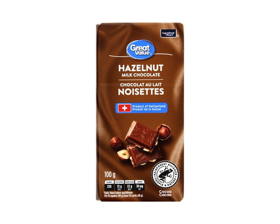 Great Value Great Value Hazelnut Milk Chocolate - 100 g