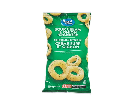 Great Value Sour Cream & Onion Flavoured Rings - 150 g