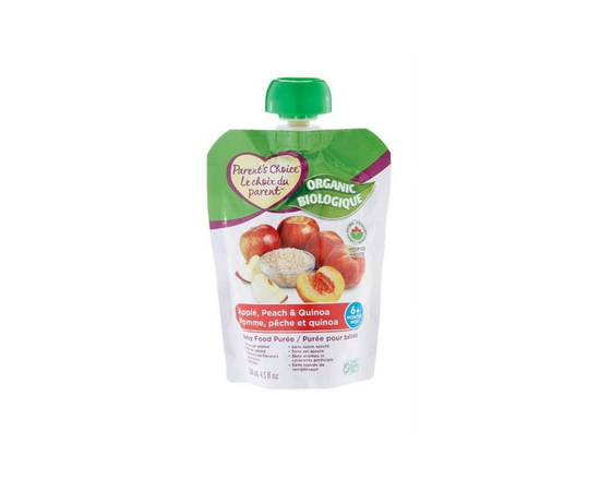 Parent's Choice Purée Biologique pour Bébé Pomme, Pêche & Quinoa - 4 oz