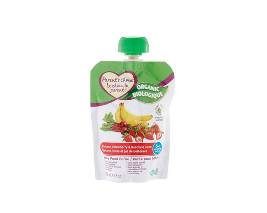 Parent's Choice Organic Banana, Strawberry & Beetroot Juice Baby Food Purée - 4 oz