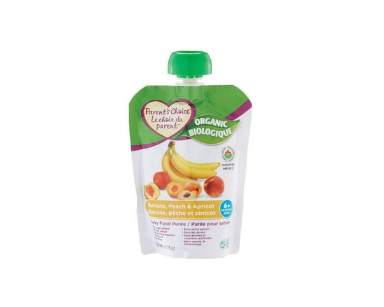 Parent's Choice Organic Banana, Peach & Apricot Baby Food Purée - 4 oz