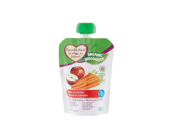 Parent's Choice Purée pour Bébé Pomme & Carotte Biologiques - 128 ml