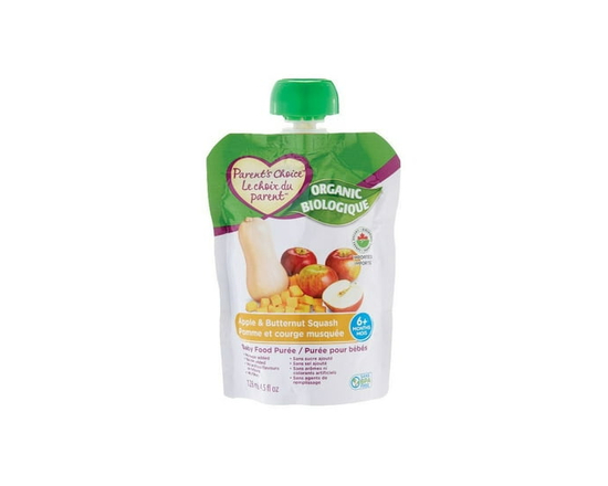 Parent's Choice Purée pour Bébés Biologique Pomme & Courge Musquée Butternut - 4 oz