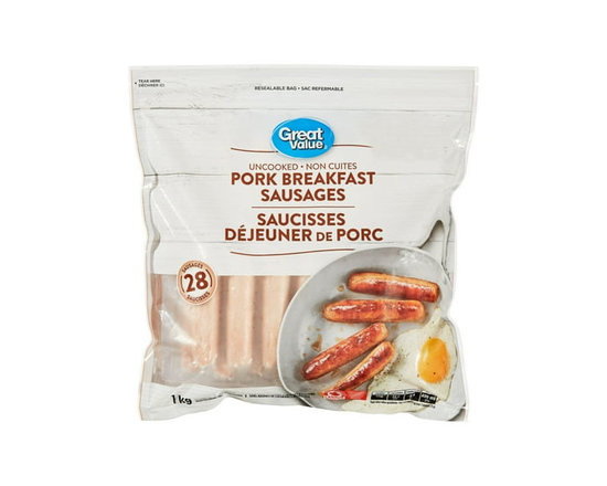 Great Value Pork Breakfast Sausages - 1 kg