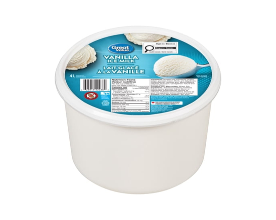 Great Value Vanilla Ice Milk in a Tub - 4 L
