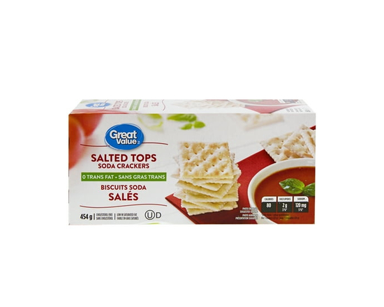 Great Value Salted Tops Soda Crackers - 454 g