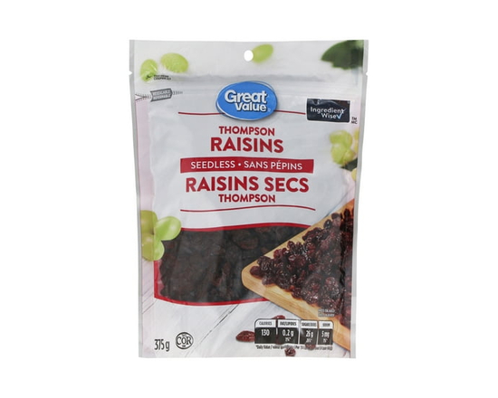 Great Value Seedless Thompson Raisins - 375 g