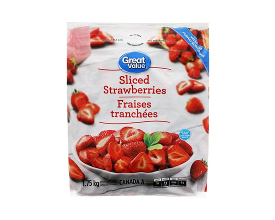 Great Value Fraises Tranchées Surgelées, Canada A, Format Économique