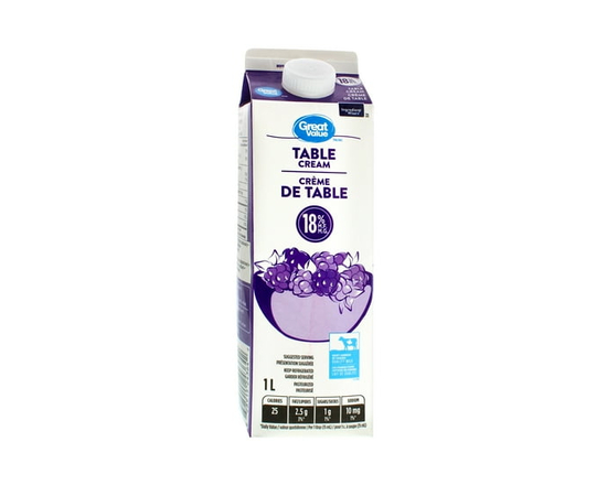 Great Value Table Cream - 1 L