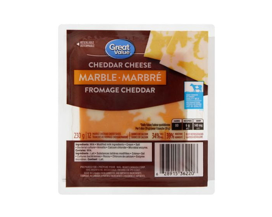 Great Value Marble Cheddar Cheese Slices
