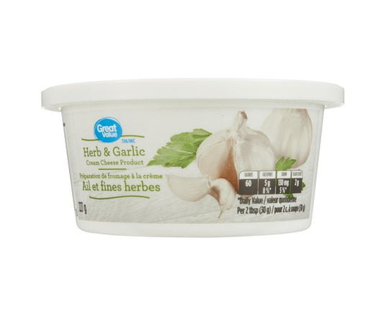 Great Value Cream Cheese Spread Herb & Garlic