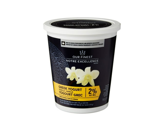 Our FinestTM 2% M.F. Vanilla Greek Yogurt - 750 g