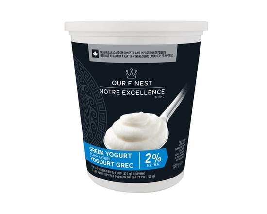 Our Finest Plain 2% M.F. Greek Yogurt - 750 g