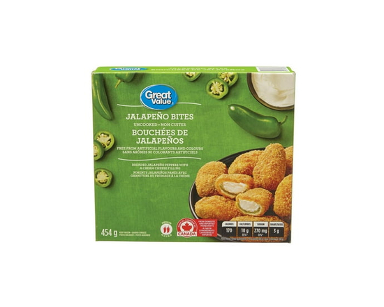 Great Value Frozen Jalapeno Bites Appetizers - 454g