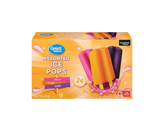 Great Value Assorted Ice Pops Packaged in a Box - 75 mL