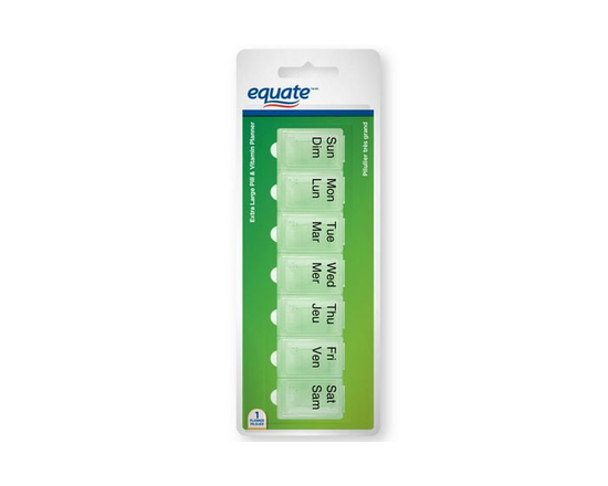 Equate Extra Large Pill & Vitamin Planner, Box - L/XL
