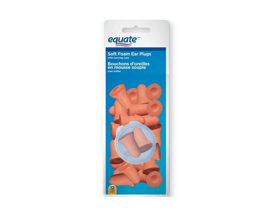 Equate Soft Foam Ear Plugs, 12 Pairs
