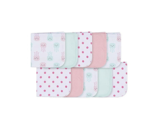 Parent's Choice Débarbouillettes, Filles - 9 pouces x 9 pouces